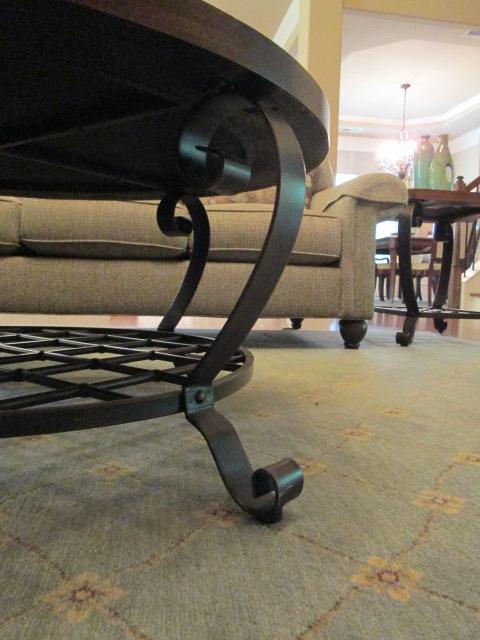 Haverty's "Edgewood Canyon" Round Wrought Iron Coffee Table with Slate Tile Top