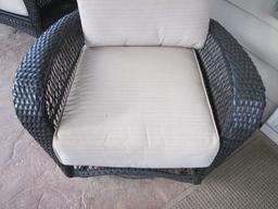 Woven Resin Wicker Swiveling Glider with Sunbrella Cushions
