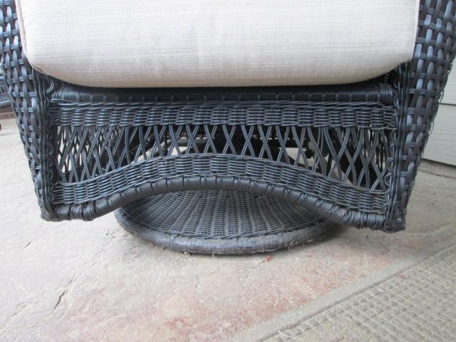 Woven Resin Wicker Swiveling Glider with Sunbrella Cushions