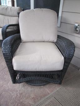 Woven Resin Wicker Swiveling Glider with Sunbrella Cushions