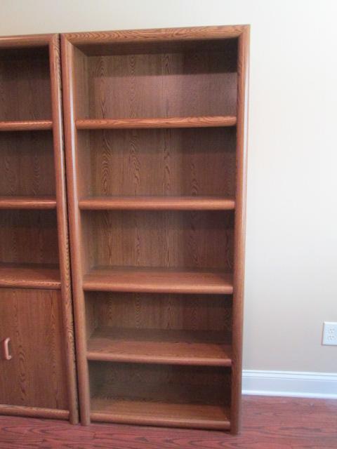3 Piece Oak Wood Grain Bookcase Set