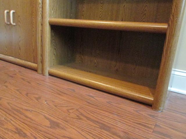 3 Piece Oak Wood Grain Bookcase Set