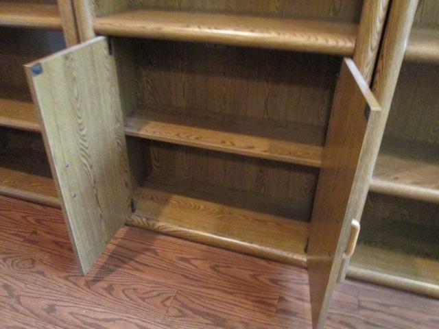 3 Piece Oak Wood Grain Bookcase Set
