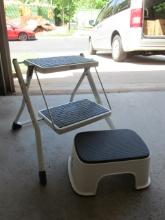 Polder 2 Step Folding Step Ladder and Baby Bjorn Heavy Duty Plastic Non Slip Step Stool