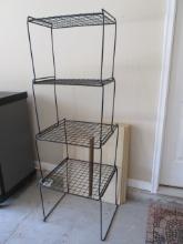 4 Tier Black Wire Rack and Eight Wood Grain Finish Shelf Boards