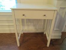 Painted White Mission Style Computer Desk with Keyboard Pullout