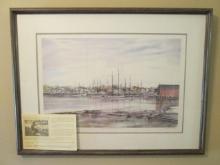 Limited Edition David Henderson "Camden Harbor from Sea Street" Print of Watercolor