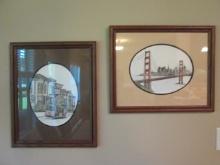 Framed and Matted Pencil Signed Debbie Patrick "Golden Gate Bridge" and