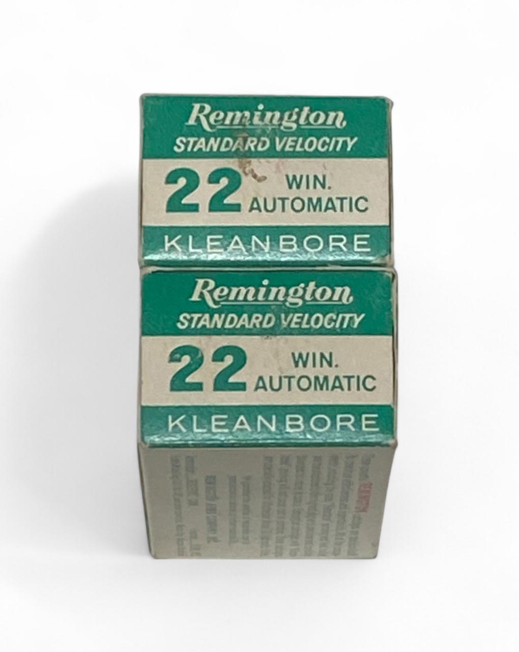 NIB 100rds. of Rare .22 WINCHESTER AUTOMATIC Remington Kleanbore Standard Velocity Ammunition