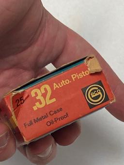 NIB Vintage 25rds of .32 AUTO Geco Ammunition