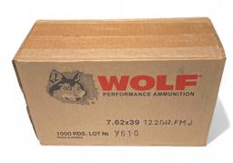 NIB 1000rd. Case of 7.62x39MM 122gr FMJ Steel Case Wolf Performance Ammunition