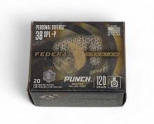 NIB 20rds of .38 SPL +P 120gr. Federal Punch JHP Ammunition