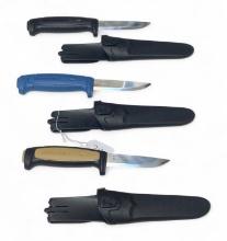 Lot of (3) Swedish Morakniv Filet Carbon & Stainless Knives
