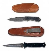 Bradford Guardian3 N690 & Rigid Double Edged Stainless Knives with Leather Sheaths