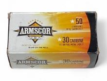 NIB 50rds. of 30 Carbine 110gr. FMJ Armscor USA Ammunition