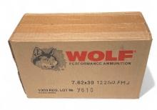 NIB 1000rd. Case of 7.62x39MM 122gr FMJ Steel Case Wolf Performance Ammunition