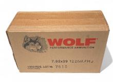 NIB 1000rd. Case of 7.62x39MM 122gr FMJ Steel Case Wolf Performance Ammunition
