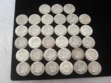 Lot of (33) Silver Roosevelt Dimes