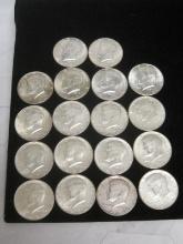 Lot of (18) 1964 Kennedy Half Dollars