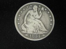 1854 Liberty Seated Half Dollar