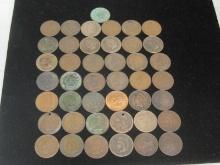 Lot of (43) Indian Head Pennies inc. 1860 & 1875