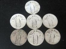 (7) Standing Liberty Quarters