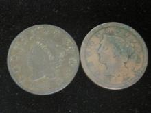 1828 & 1848 US Large Cents
