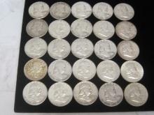 (25) Franklin Half Dollars