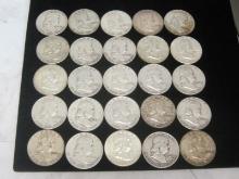 (25) Franklin Half Dollars