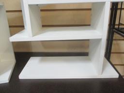 Pair White Wall Hanging Display Shelves.