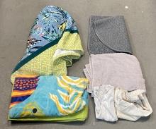 Two Beach Towels, Bath Towels and Hand Towels.