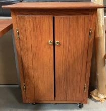 Rolling Cabinet with Doors and Shelf.  One Wheel Off Needs to be Reattached.