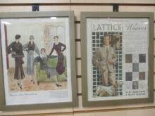 Pair Framed Vintage Fashion Prints.