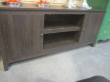 Entertainment Stand with Side Doors and Shelves.
