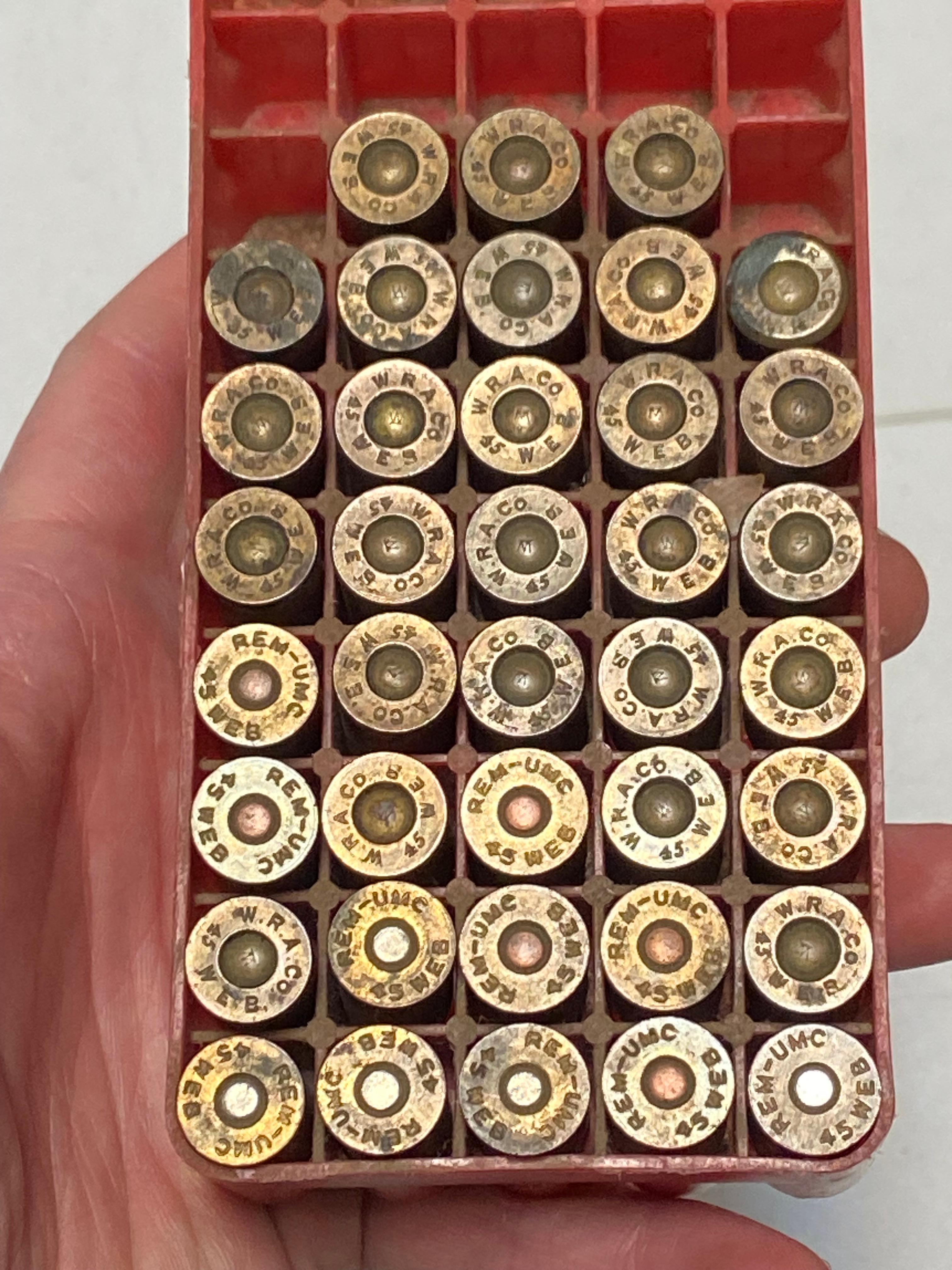 Collectible 38rds. of .45 WEBLEY Factory Ammunition 