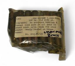 20rds. of .250 SAVAGE 100gr. SP Unprimed Brass for Reloading