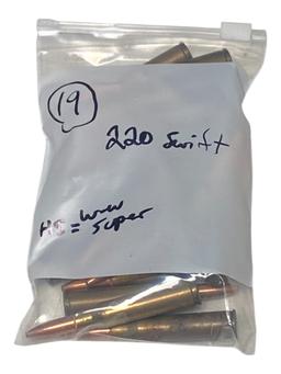 19rds. of .220 SWIFT Ammunition 