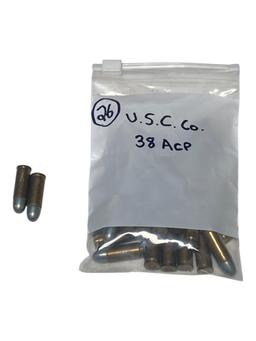 26rds. of Collectible .38 ACP U.S.C. Co. Factory Ammunition 
