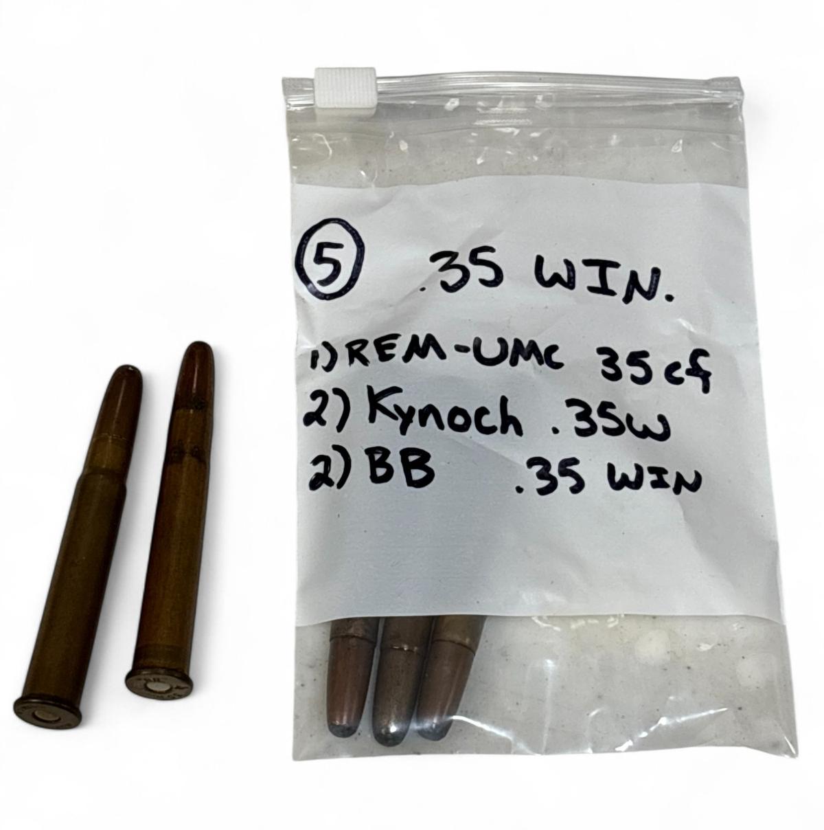 5rds. of Collectible .35 WIN. Factory Ammunition