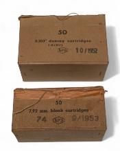 Vintage B.P.D. Ammo - 34rds. of .303 BRIT. Dummy Drill and 47rds. of Vintage 7.92mm Blanks