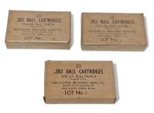 NIB Vintage 31rds. .303 BRITISH BALL 174gr. Full Patch WRA Co. Ammunition 