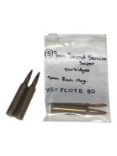 (5) Collectible 7mm Secret Service Cartridges (7mm REM. MAG.) Ammunition