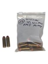 23rds. of Collectible .45 WIN. MAG. FMJ W-W Super Factory Ammunition 