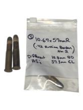 3rds. of Collectible 10.67x57mmR (.42 Russian Berdan No. 2) Factory Ammunition