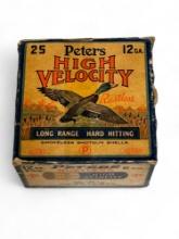 Full 25rd. Box of Peters HV No. 126CH 12 GA. Shotgun Shell Collectible Ammunition