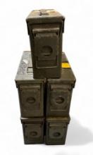Lot of (5) .30Cal Small Metal Ammo Cans *LOCAL PICKUP ONLY*