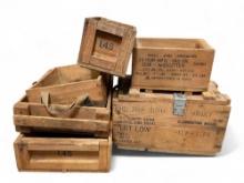 (6) Military Related Wooden Ammo Crates  *LOCAL PICKUP ONLY*