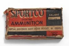 NIB Vintage and Collectible 4rds. of Rare .303-250 87gr. Metal SN Sportco Sporting Ammunition
