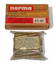 36rds. (16rds. Boxed, 20rds. bag) of 6.5 JAP. Ammunition