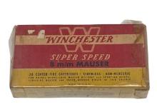 NIB Vintage and Collectible Sealed 20rds. of 8mm Mauser 170gr. SP Winchester Super Speed Ammuniti...